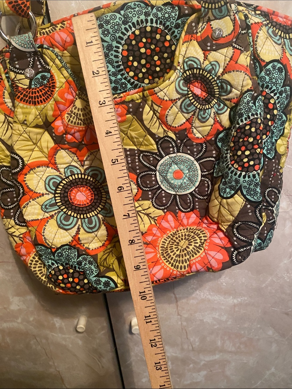 Vera Bradley Multi Floral Quilted Tote with Bright Accents - Picture 3 of 5